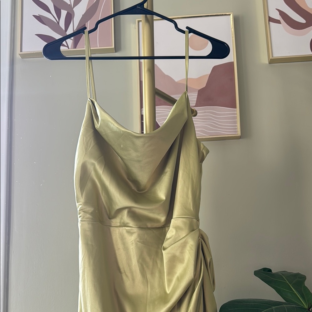 Elegant Olive Green Dress